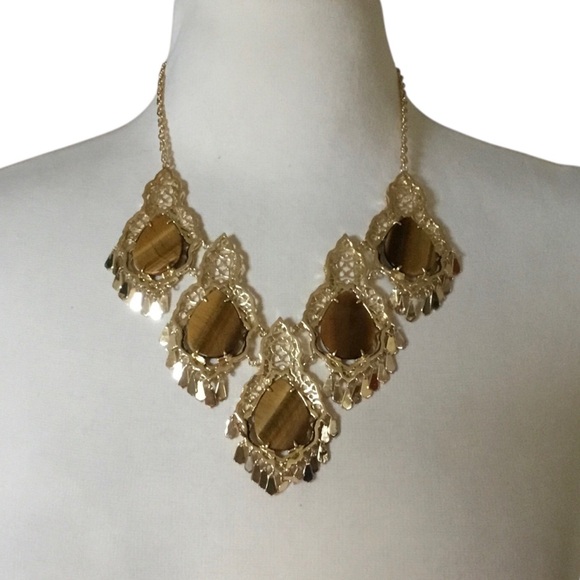 Kendra Scott Valora Tiger’s Eye Statement Necklace
